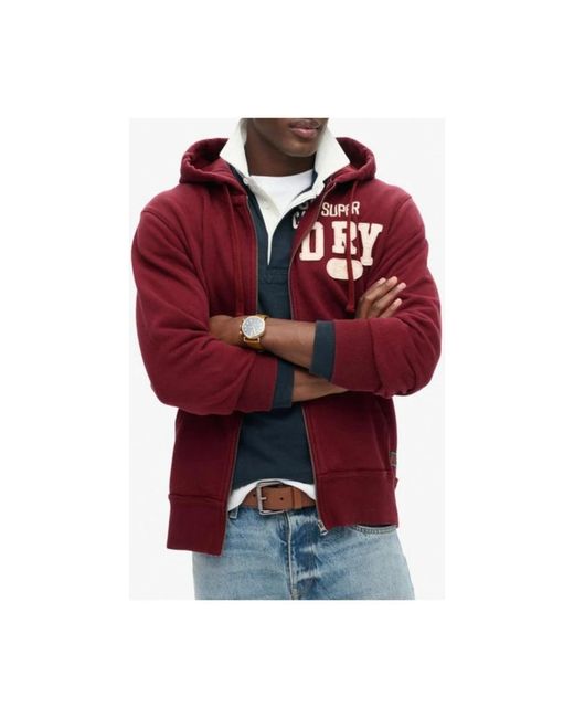 Zip-Throughs di Superdry in Red da Uomo