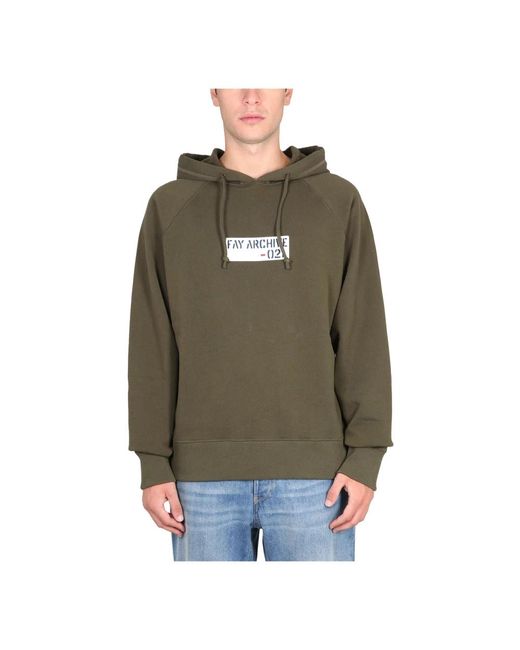 Fay Green Hoodies for men