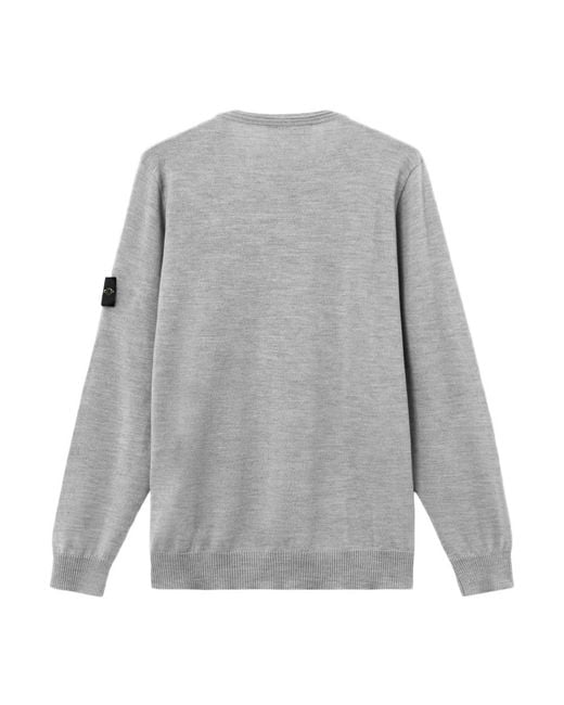 Stone Island Gray Round-Neck Knitwear for men