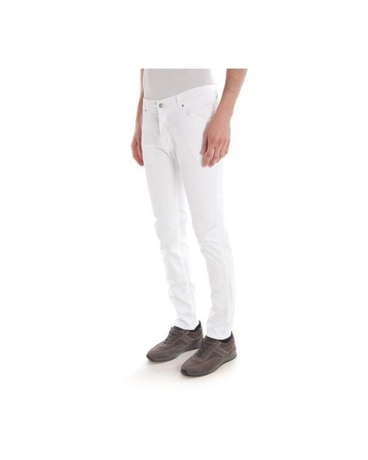 Daniele Alessandrini White Slim Fit Jeans for men