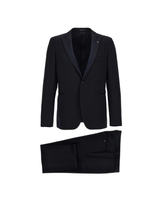 Tagliatore Black Single Breasted Suits for men