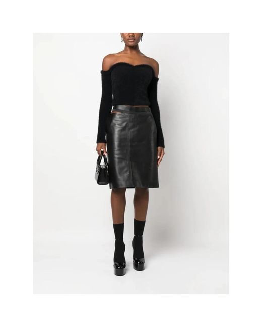 Fendi Black Leather Skirts