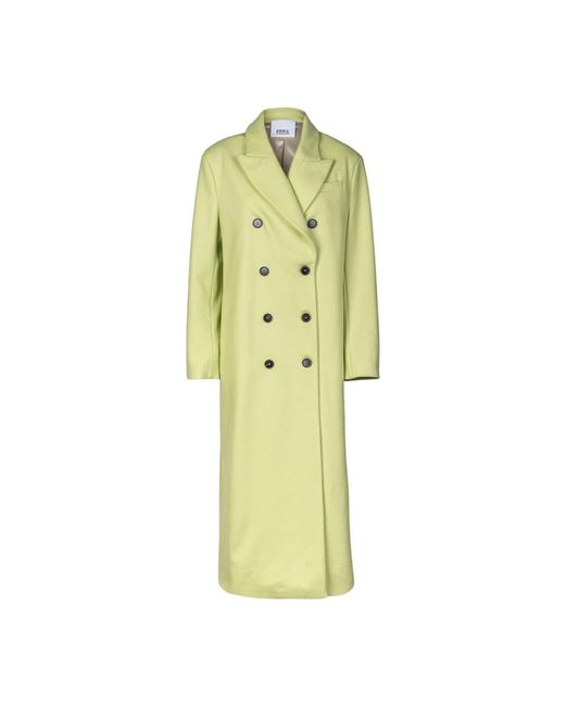 Erika Cavallini Semi Couture Yellow Double-Breasted Coats