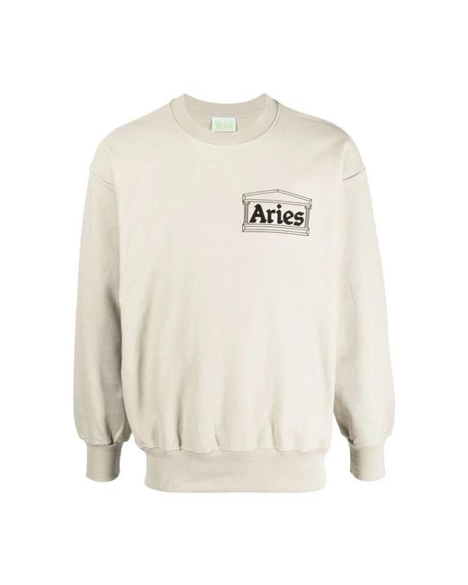 Aries White Sweatshirts for men