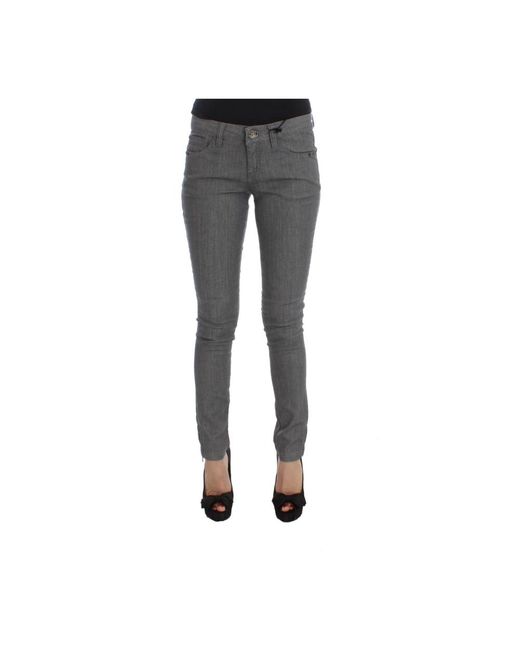 CoSTUME NATIONAL Gray Cotton blend slim fit jeans
