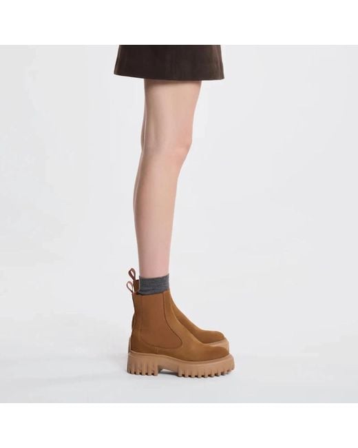 Hogan Brown Chelsea Boots