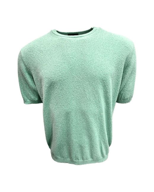 Roberto Collina Mintgrünes Kurzarm-Handtuch-Polo in Green für Herren