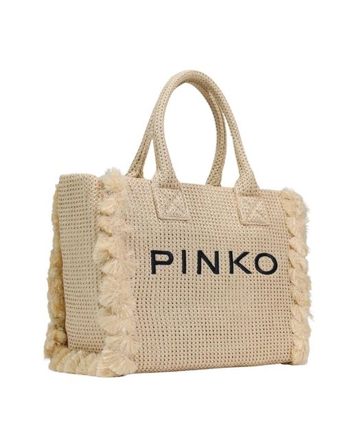 Pinko Natural Tote Bags