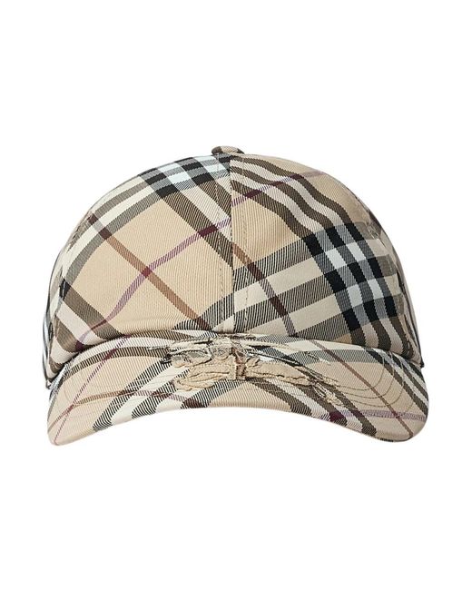 Burberry Accessoires ,Katoen Logo Motif Baseball Cap in het Metallic