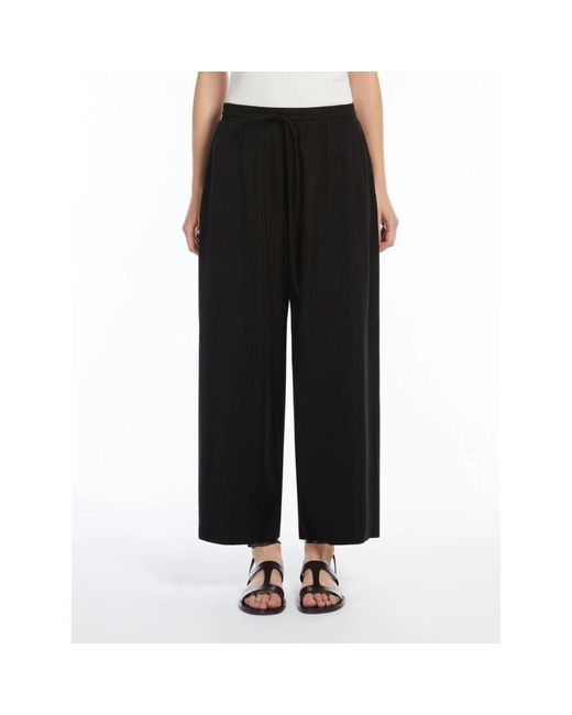 Weekend by Maxmara Black Schwarze Weite Bein Kurze Hose