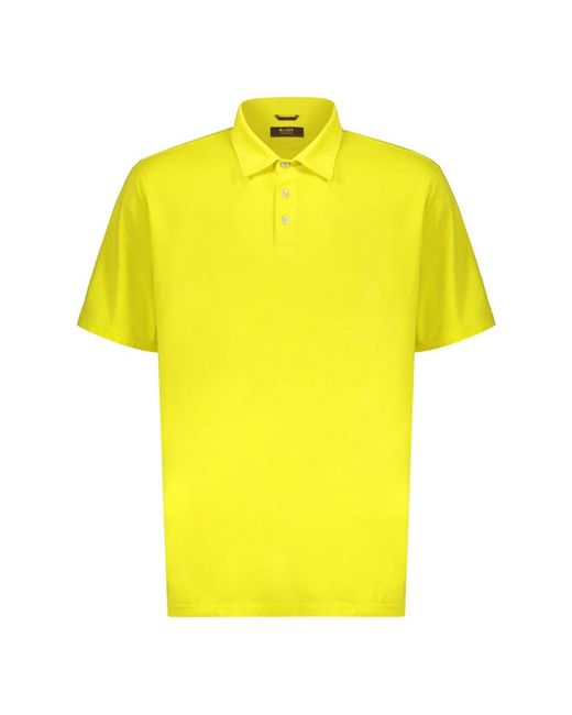 Moorer Tops ,Geel ,Katoen Katoenen Polo Shirt Met Zijsplitjes in het Yellow voor heren