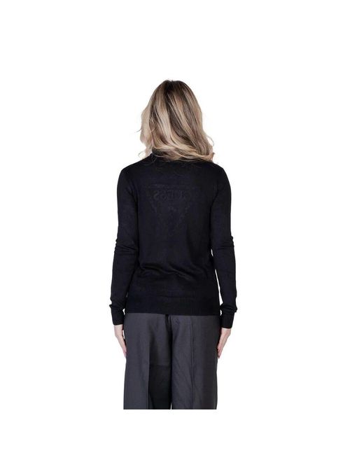 Guess Black Schwarzer viskose pullover strick