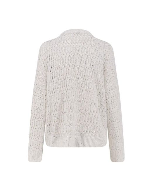 Brunello Cucinelli White Round-Neck Knitwear