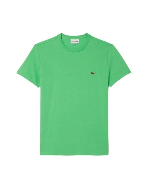 Lacoste Klassisches baumwoll-t-shirt in Green für Herren