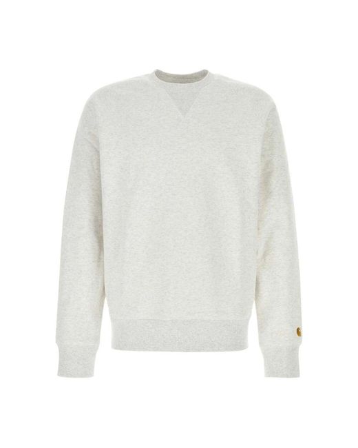 Carhartt Hellgrauer baumwollmischung chase sweat in White für Herren