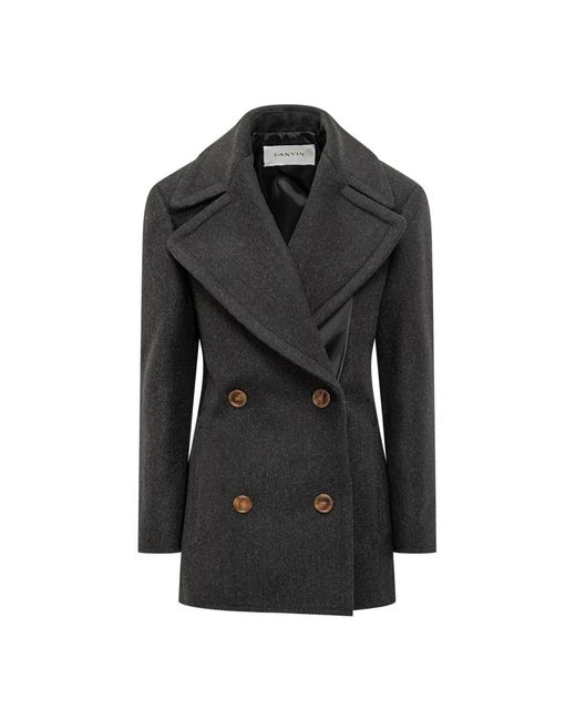 Lanvin Wool Peacoat in het Black