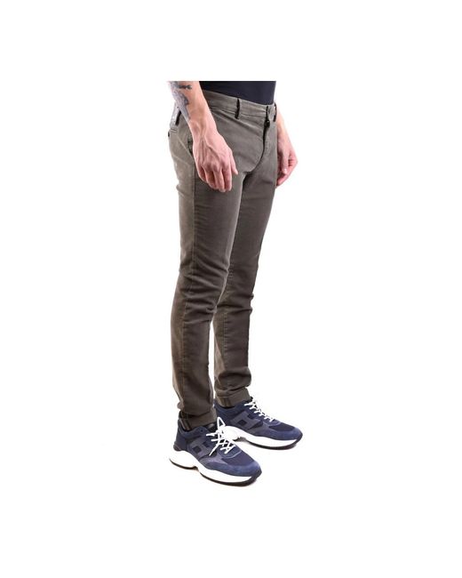 Mason's Gray Slim-Fit Trousers for men
