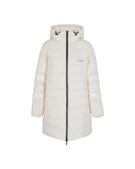 ARMANI EXCHANGE Jassen ,Polyester Lichtgewicht Lange Jas Voor in het White voor heren