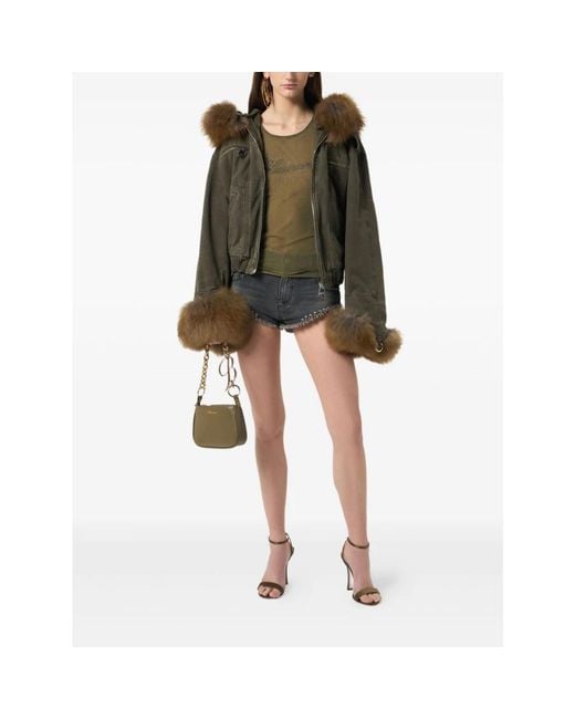 Faux Fur & Shearling Jackets Blumarine de color Green