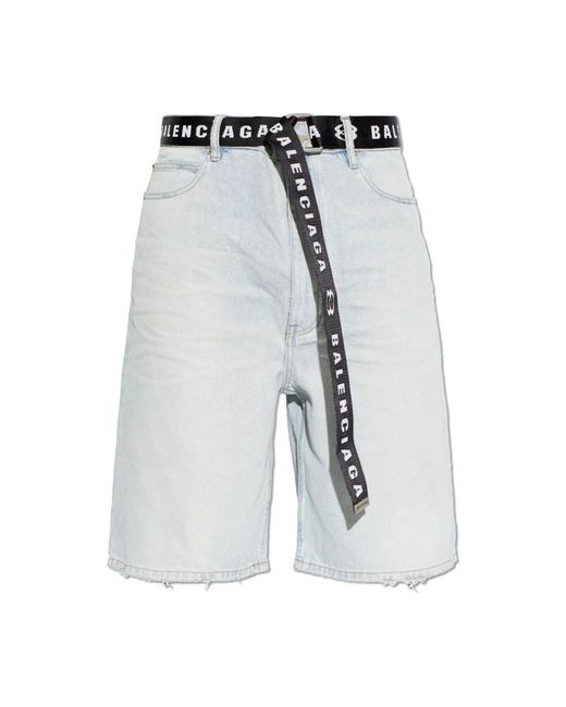 Balenciaga Blue Denim Shorts for men