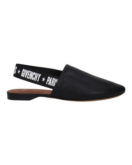 Givenchy Black Schwarze Ledersandale Mit Seitenlogo