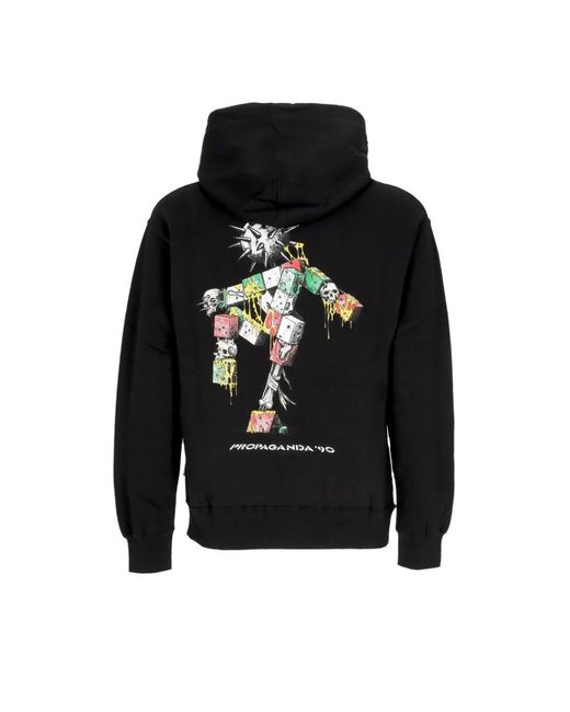 Propaganda Schwarzer Novanta Hoodie Mit Kängurutasche in Black für Herren