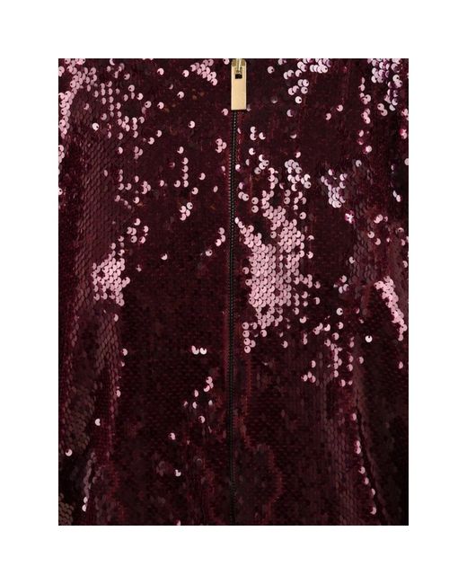 Akep Sequin Bomber Jacket in het Red
