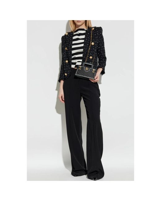 Balmain Broek Met Stiksels Op De Benen in het Black