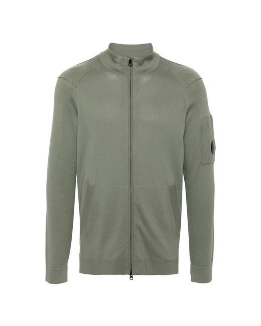 C P Company Truien & Vesten ,Groen ,Katoen Gebreide Sweater Met Rits in het Green voor heren
