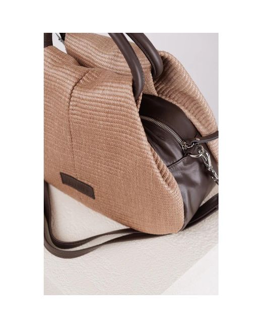 Peserico Brown Stilvolle handtasche mit langem riemen