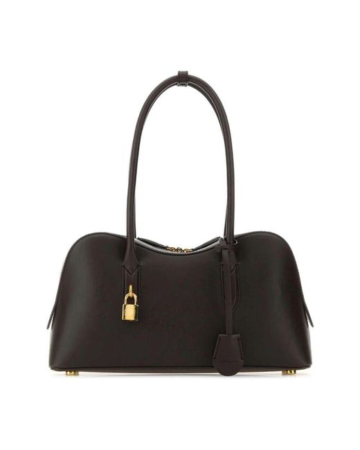 Stella McCartney Black Dunkelbraune Alter Mat Schultertasche