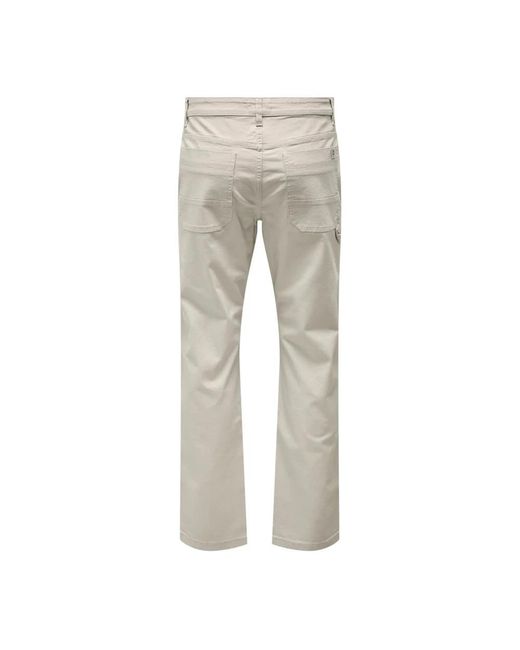 Only & Sons Broeken ,Katoen Ruime Werkbroek in het Gray voor heren