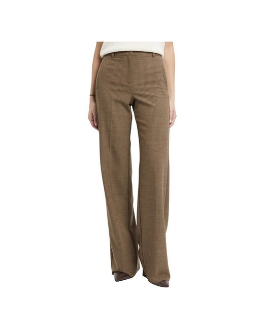Marella Rechte Broek Van Wolmix in het Natural
