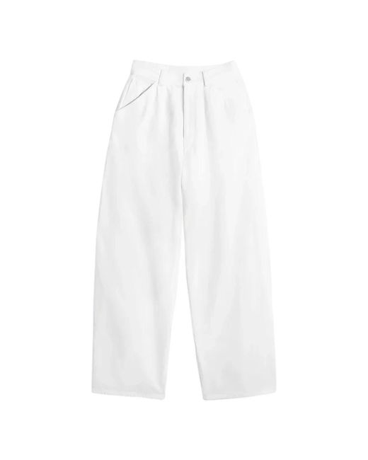 Lemaire White Wide Trousers