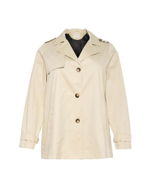 Trench Coats Kaffe de color Natural