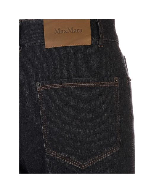 Max Mara Jeans ,Blauw ,Katoen Ribes Broek Met Vijf Zakken in het Black