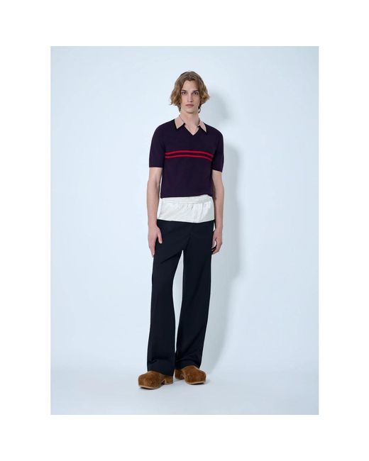 Dries Van Noten Blue Wide Trousers for men