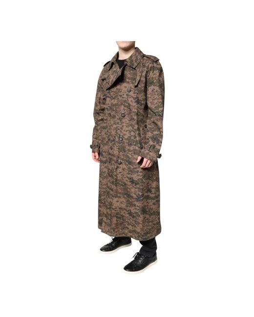 Dolce & Gabbana Brown Trench Coats for men