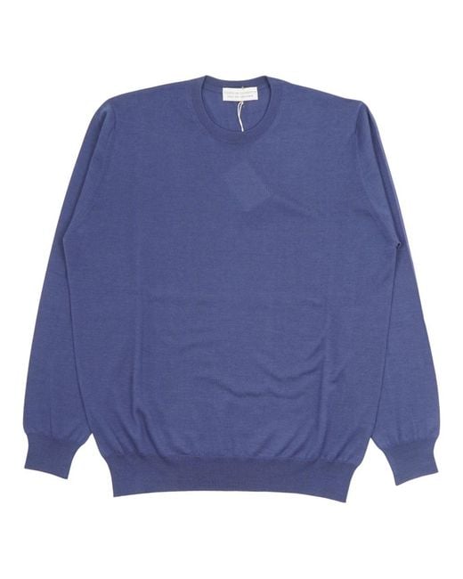 FILIPPO DE LAURENTIIS Blue Round-Neck Knitwear for men