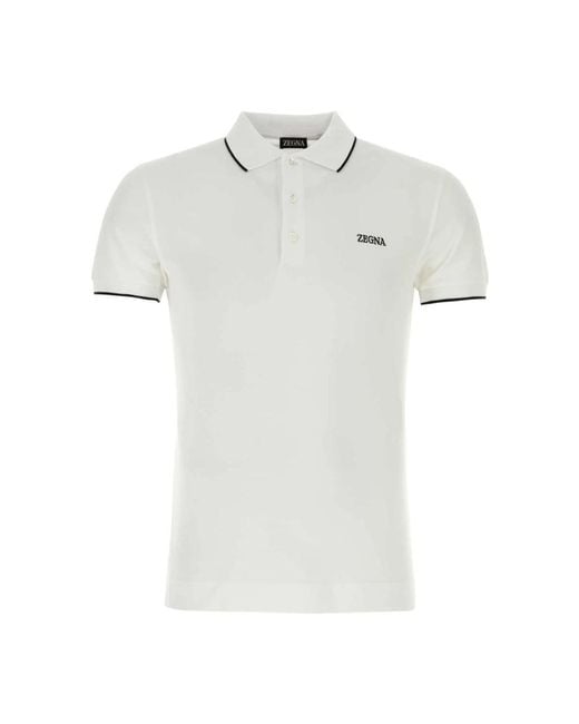 Polo Shirts Zegna de hombre de color White