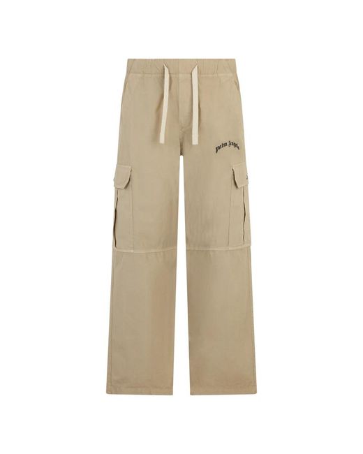 Palm Angels Natural Wide Trousers for men