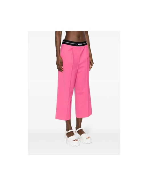 Cropped Trousers MSGM de color Pink