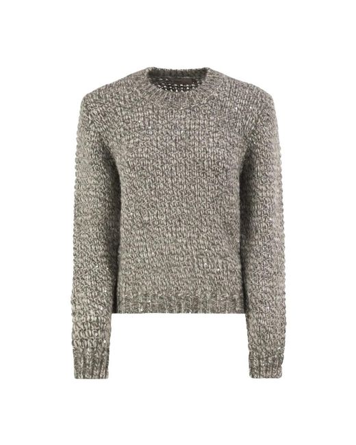 Round-Neck Knitwear Herno de color Gray