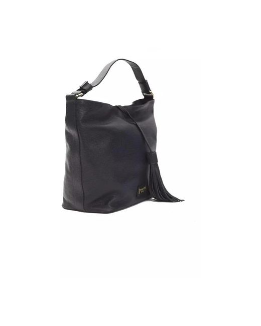 Pompei Donatella Blue Elegante leder-schultertasche mit logo