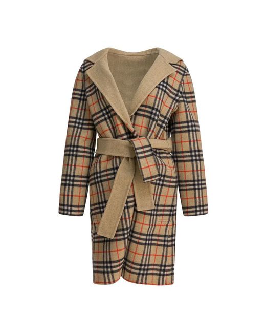 Burberry Jassen ,Wol Omkeerbare Wollenmix Jas Met Kenmerkende Check-Voering in het Natural