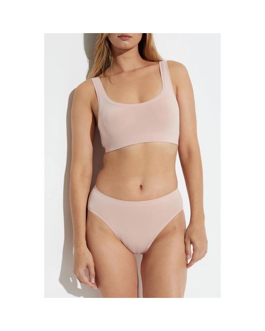 Hanro Ondergoed ,Roze ,Katoen Touch Feeling Midi Slip in het Natural
