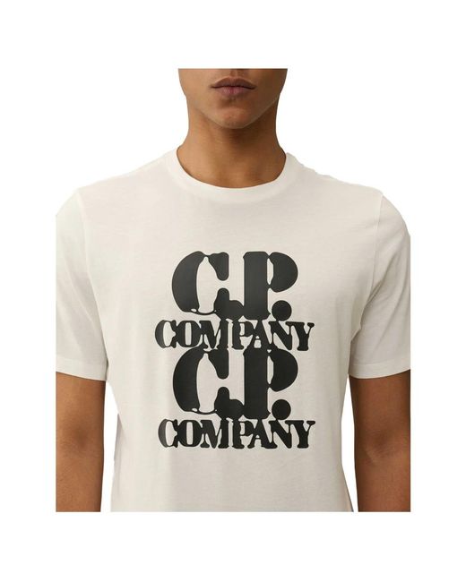 C P Company Grafik t-shirt in Natural für Herren