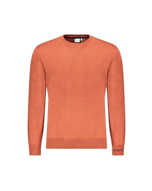 Pepe Jeans Orange Round-Neck Knitwear for men