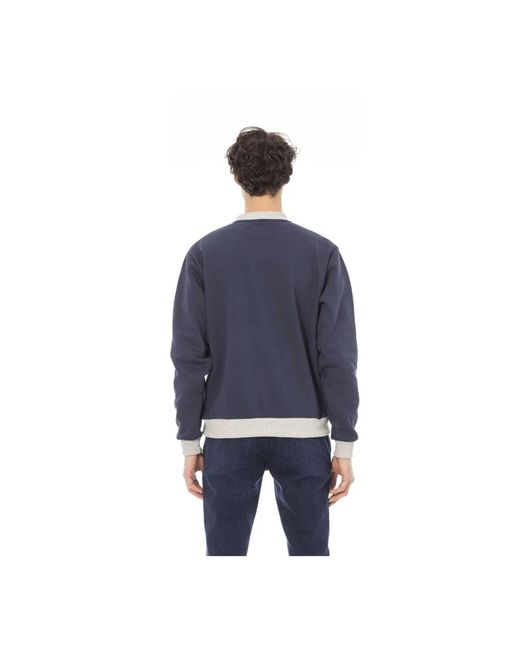 Baldinini Trendiger sweatshirt 100% baumwolle monochromes logo in Blue für Herren