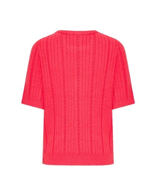 Round-Neck Knitwear Ichi de color Pink